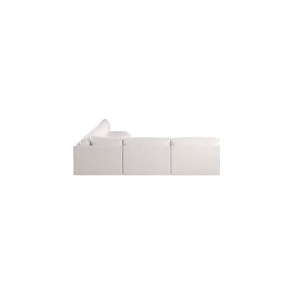 Ease Cream Polyester Fabric Modular Sectional