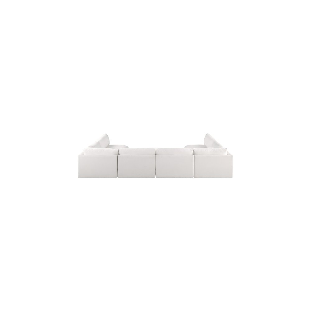 Ease Cream Polyester Fabric Modular Sectional