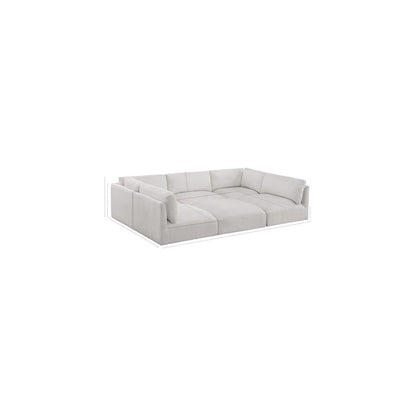 Ease Cream Polyester Fabric Modular Sectional