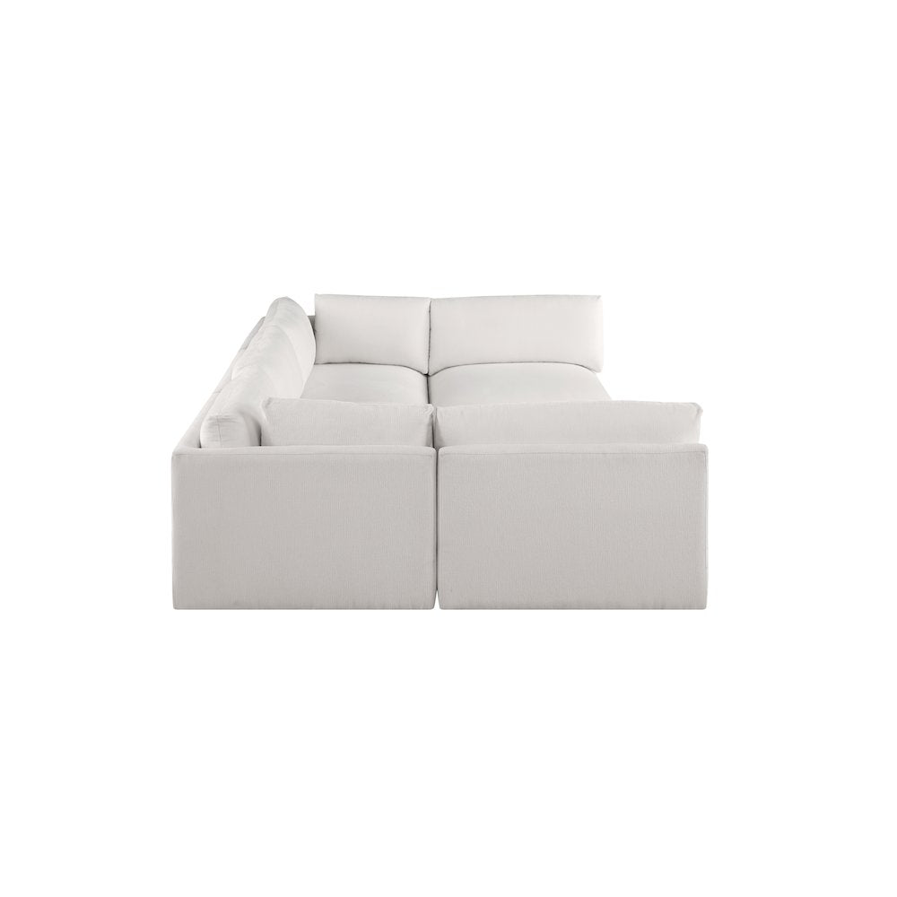 Ease Cream Polyester Fabric Modular Sectional