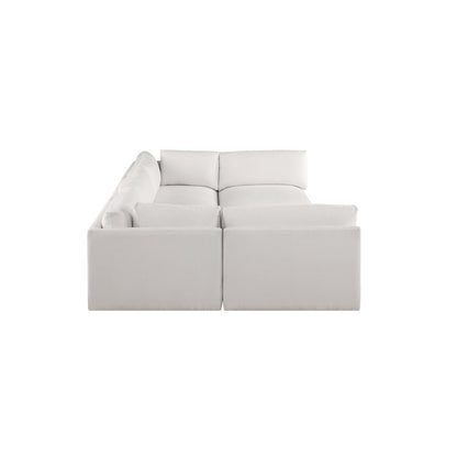 Ease Cream Polyester Fabric Modular Sectional