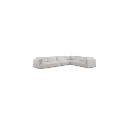 Ease Cream Polyester Fabric Modular Sectional