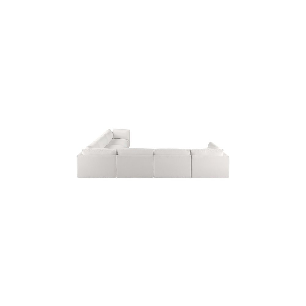 Ease Cream Polyester Fabric Modular Sectional