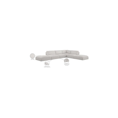 Ease Cream Polyester Fabric Modular Sectional