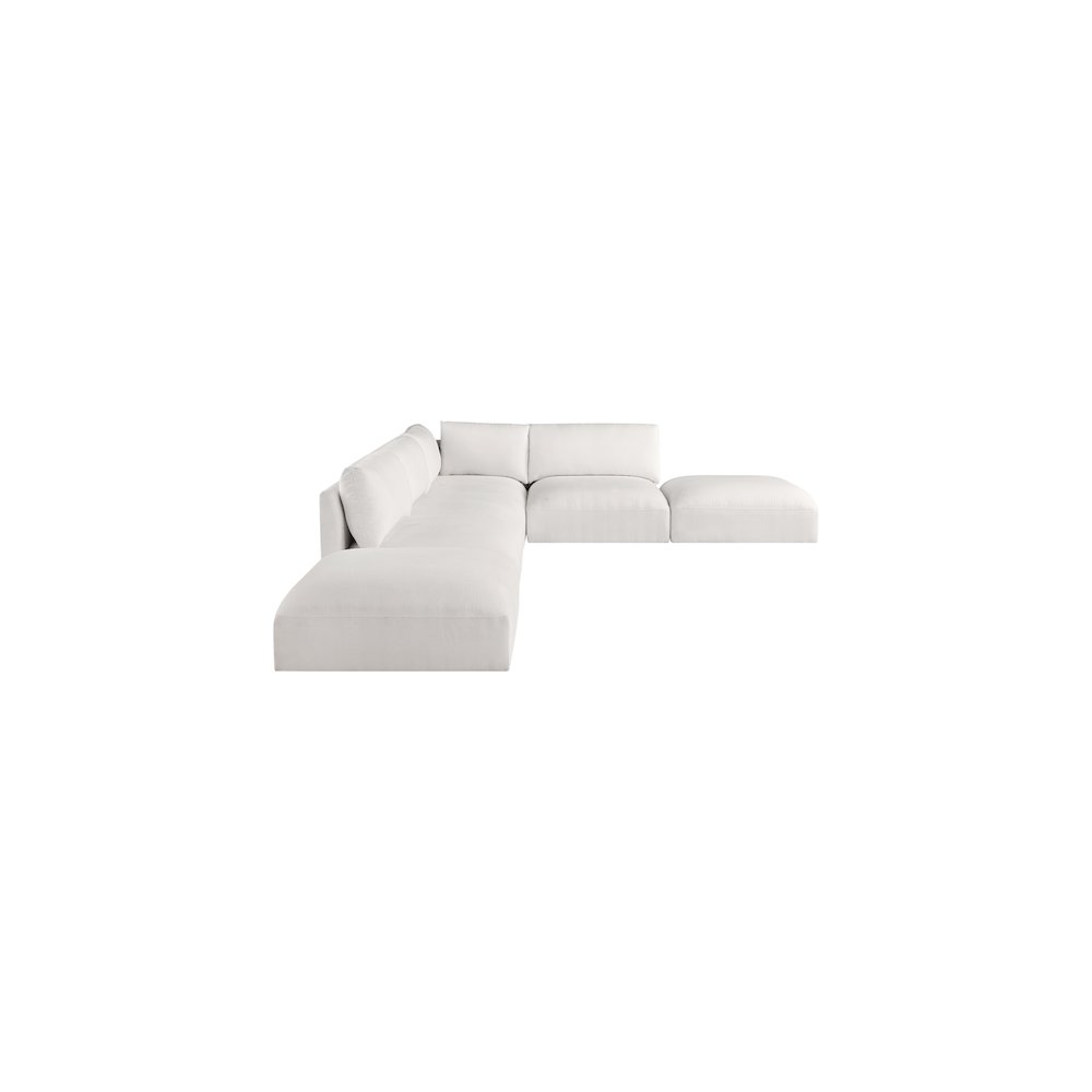 Ease Cream Polyester Fabric Modular Sectional