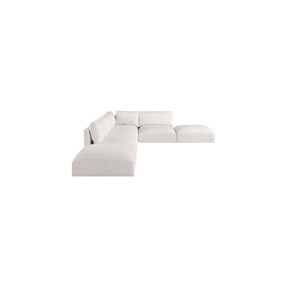 Ease Cream Polyester Fabric Modular Sectional