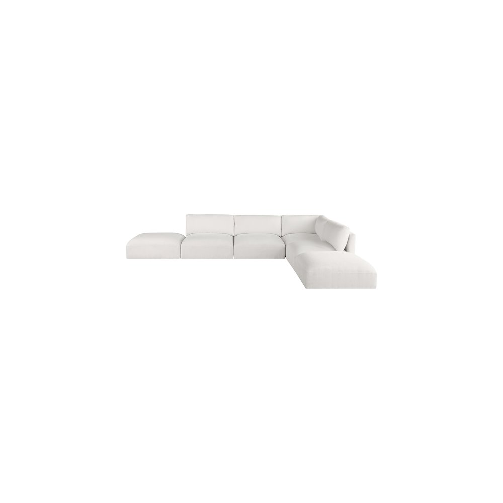 Ease Cream Polyester Fabric Modular Sectional
