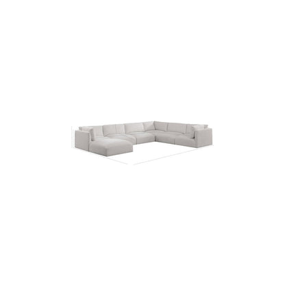 Ease Cream Polyester Fabric Modular Sectional