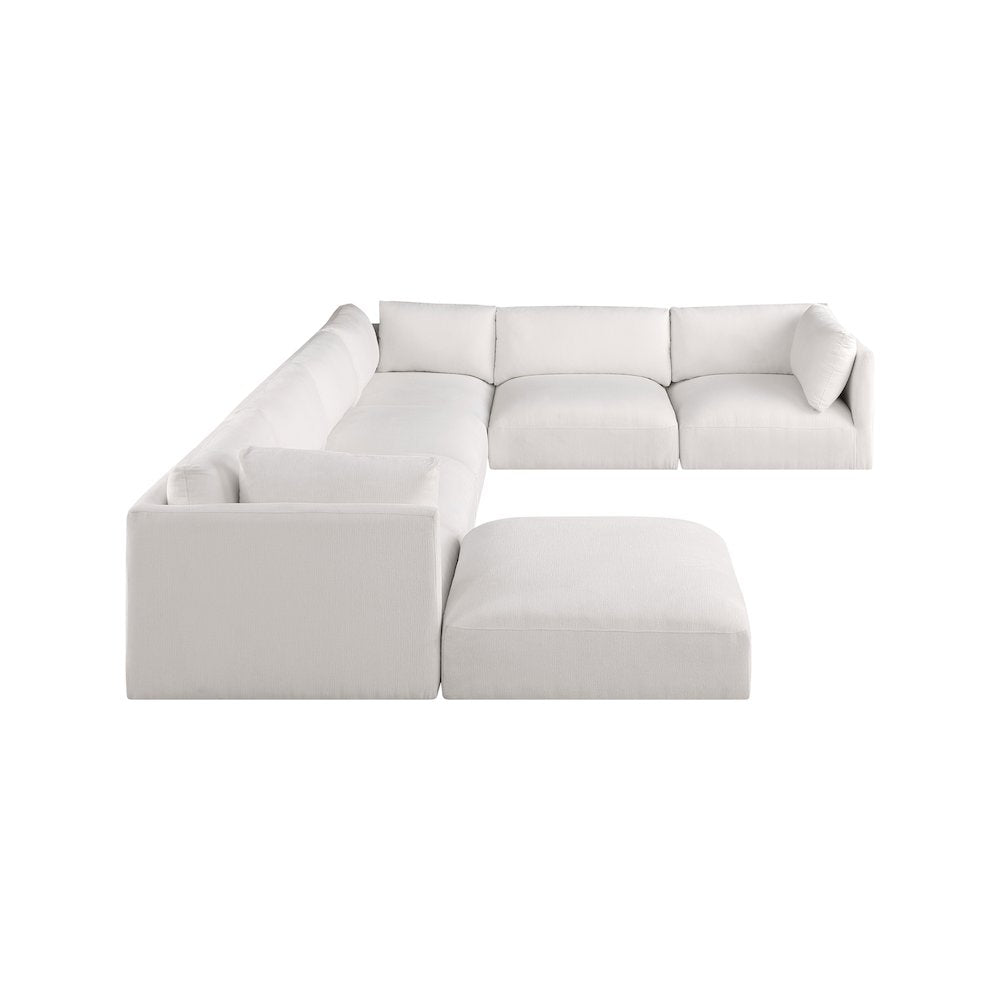 Ease Cream Polyester Fabric Modular Sectional