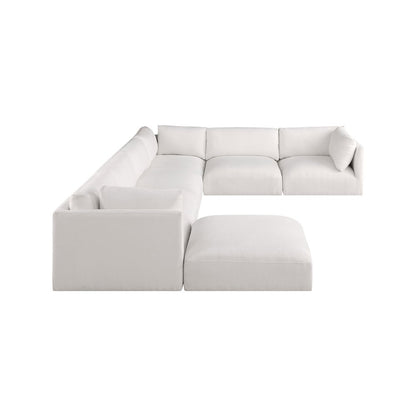 Ease Cream Polyester Fabric Modular Sectional