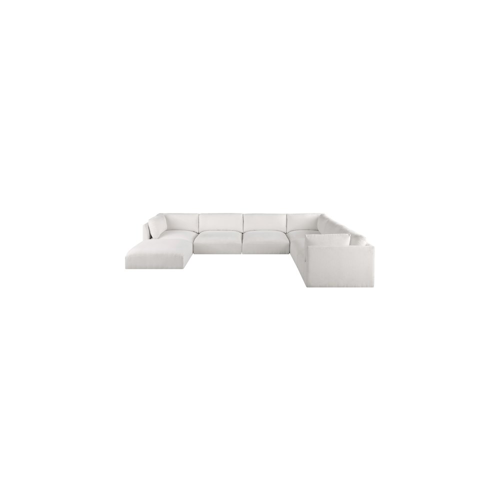 Ease Cream Polyester Fabric Modular Sectional