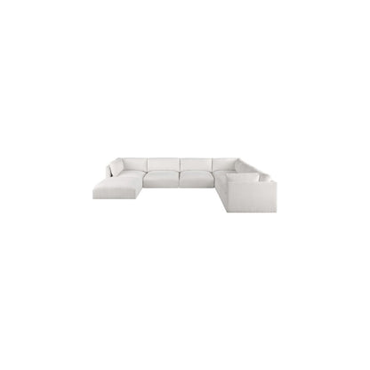 Ease Cream Polyester Fabric Modular Sectional