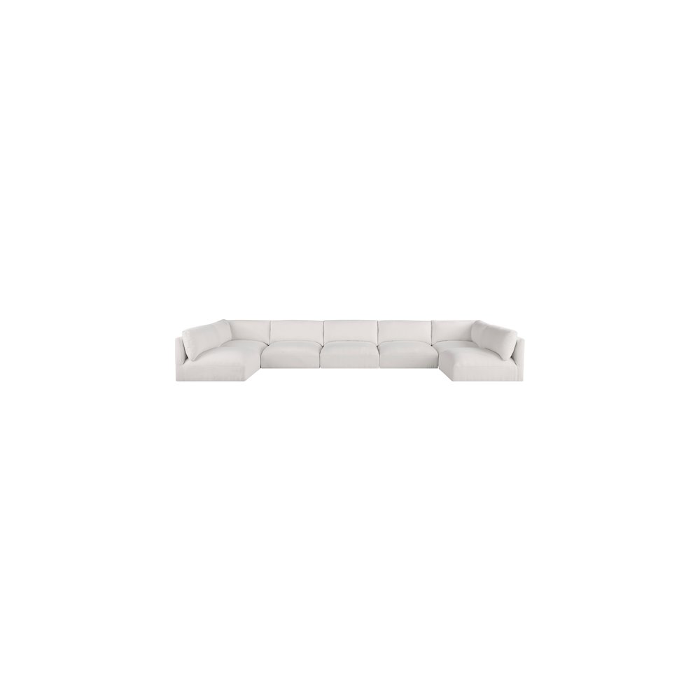 Ease Cream Polyester Fabric Modular Sectional