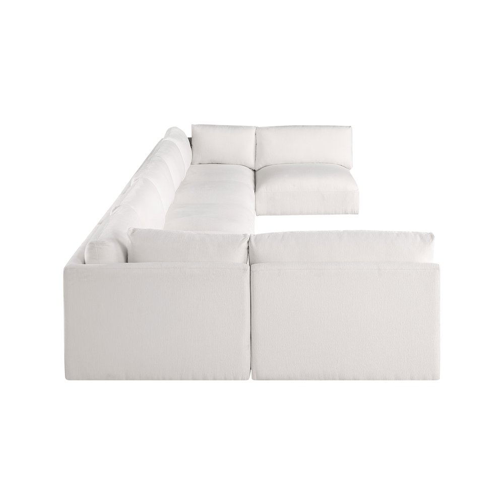 Ease Cream Polyester Fabric Modular Sectional