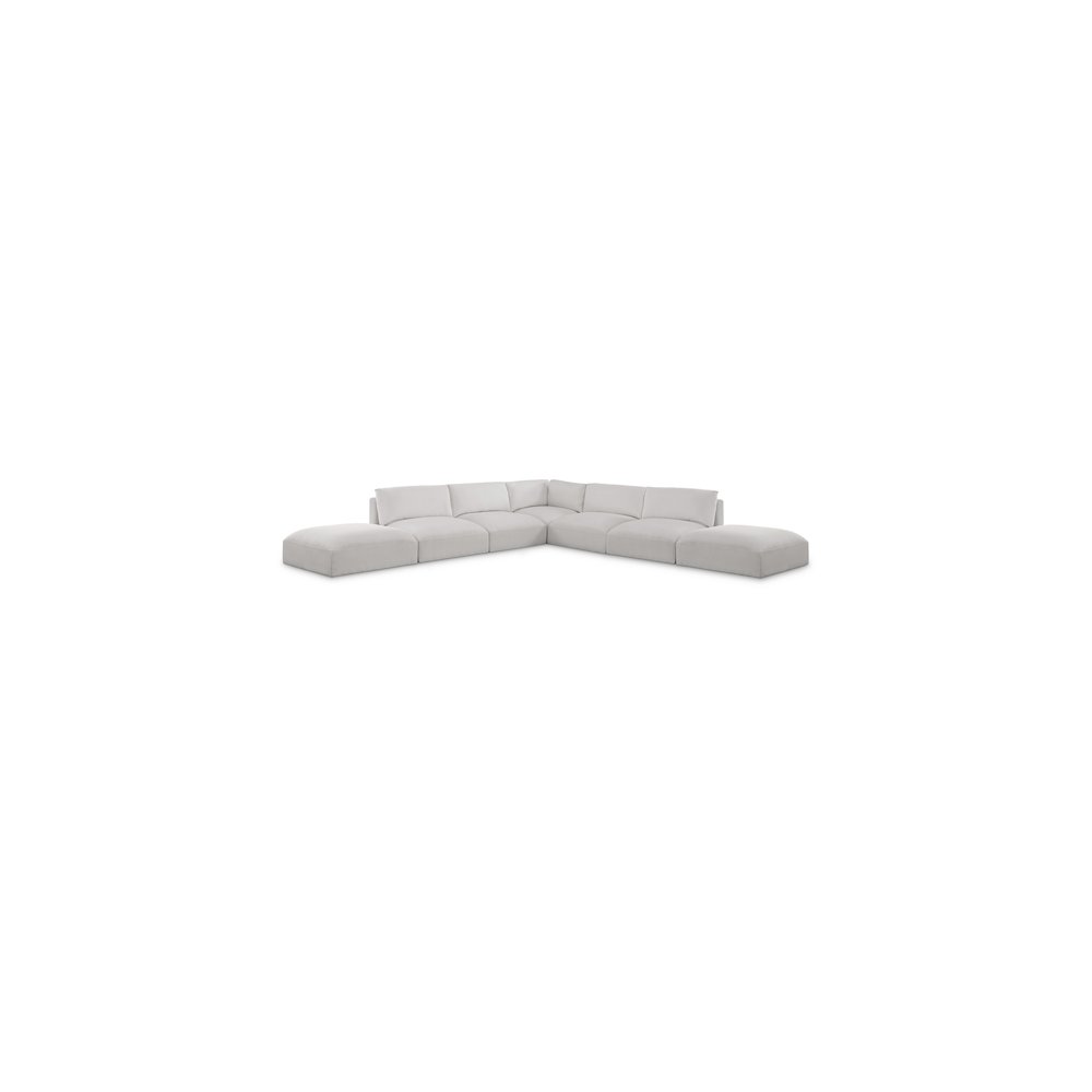 Ease Cream Polyester Fabric Modular Sectional