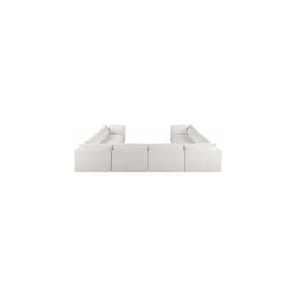 Ease Cream Polyester Fabric Modular Sectional