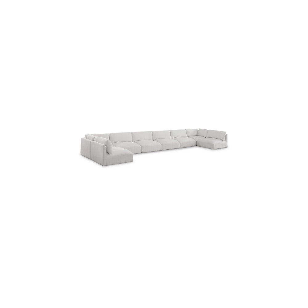Ease Cream Polyester Fabric Modular Sectional