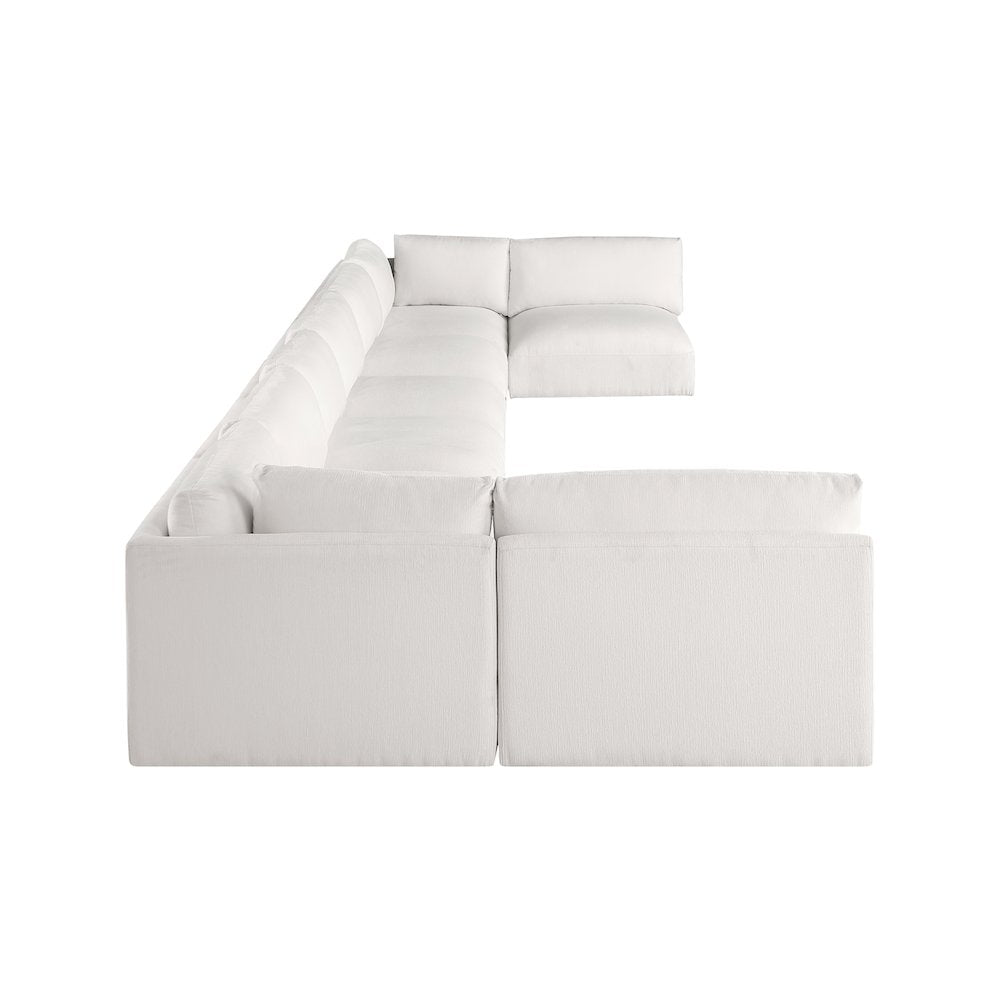 Ease Cream Polyester Fabric Modular Sectional
