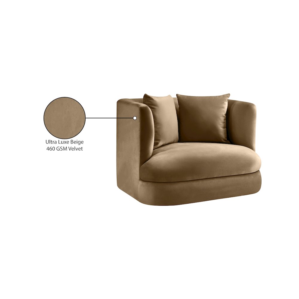 Alder Beige Velvet Chair