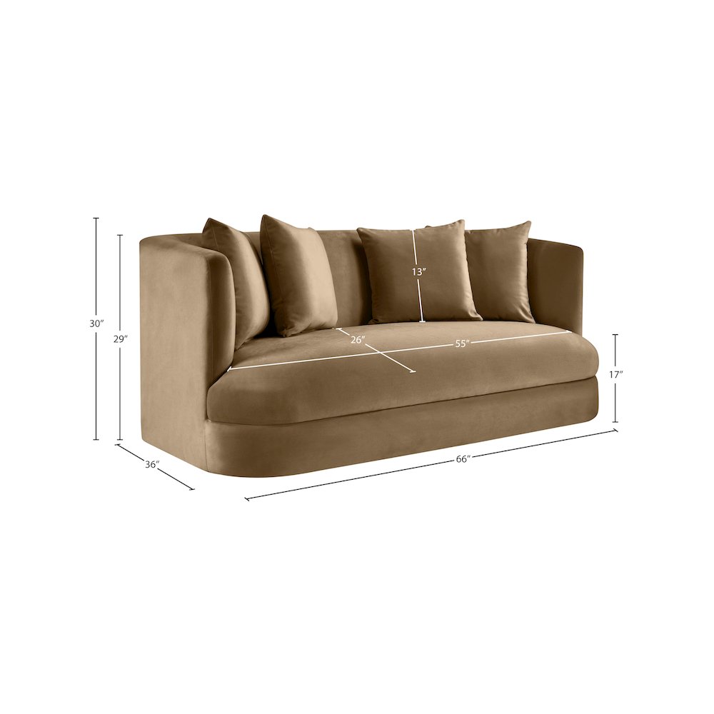 Alder Beige Velvet Loveseat