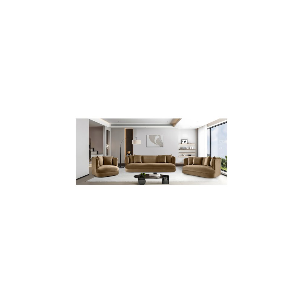 Alder Beige Velvet Loveseat
