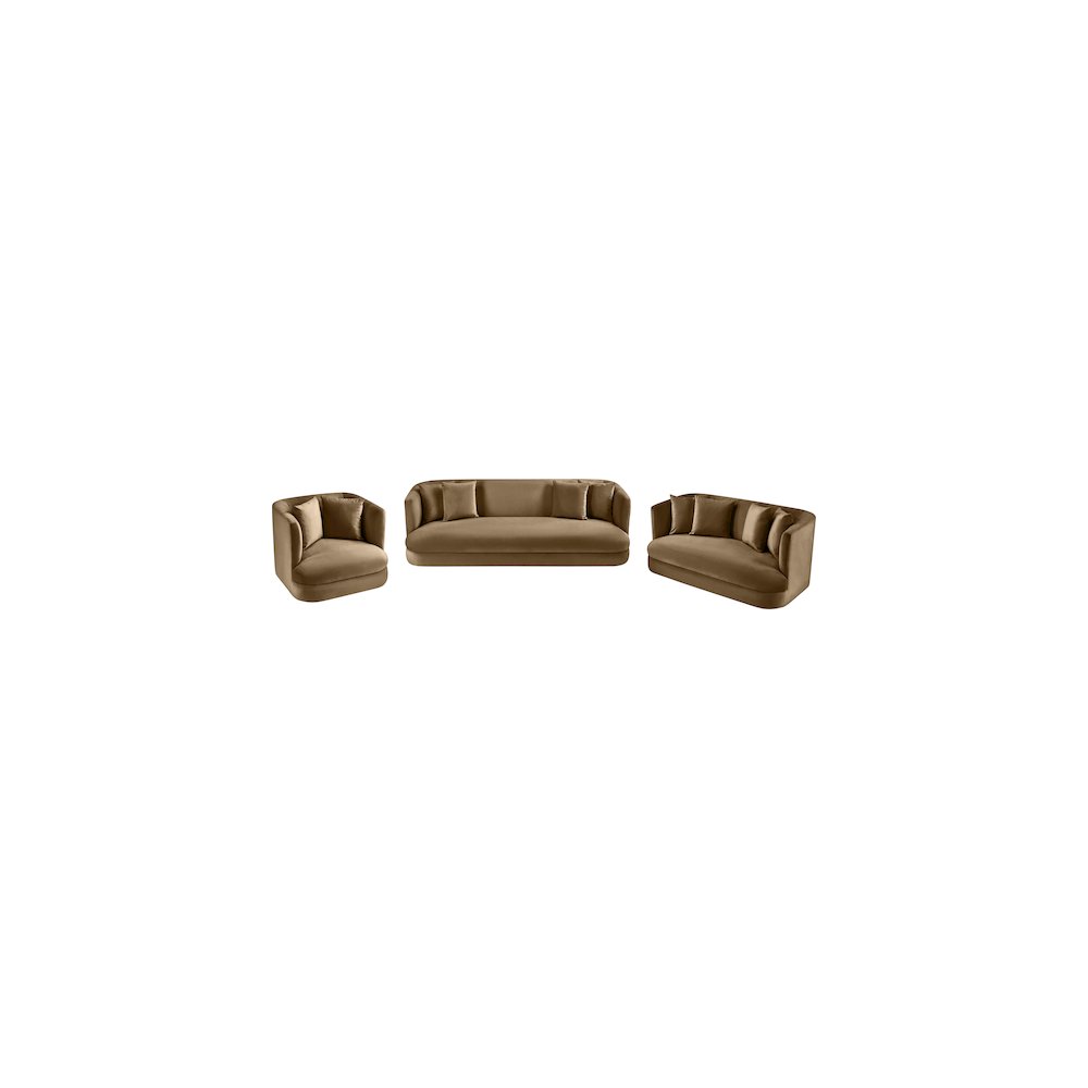 Alder Beige Velvet Sofa