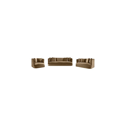 Alder Beige Velvet Sofa