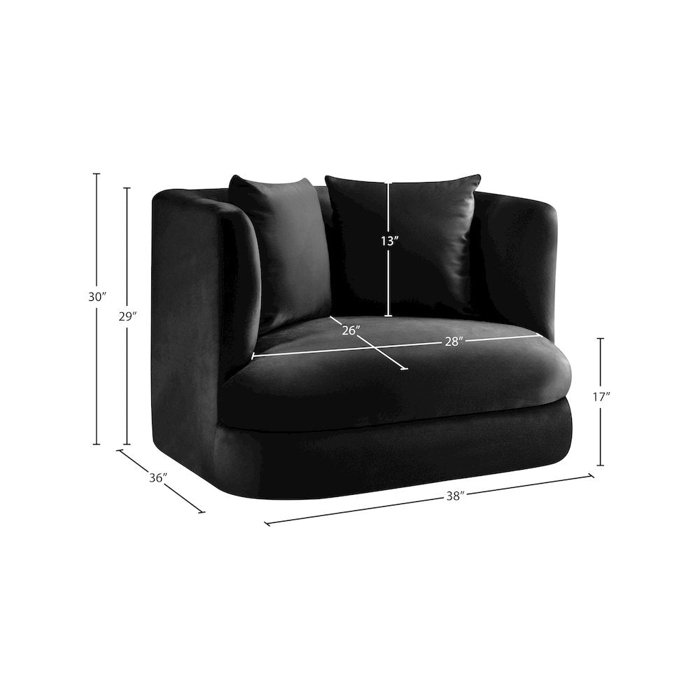 Alder Black Velvet Chair