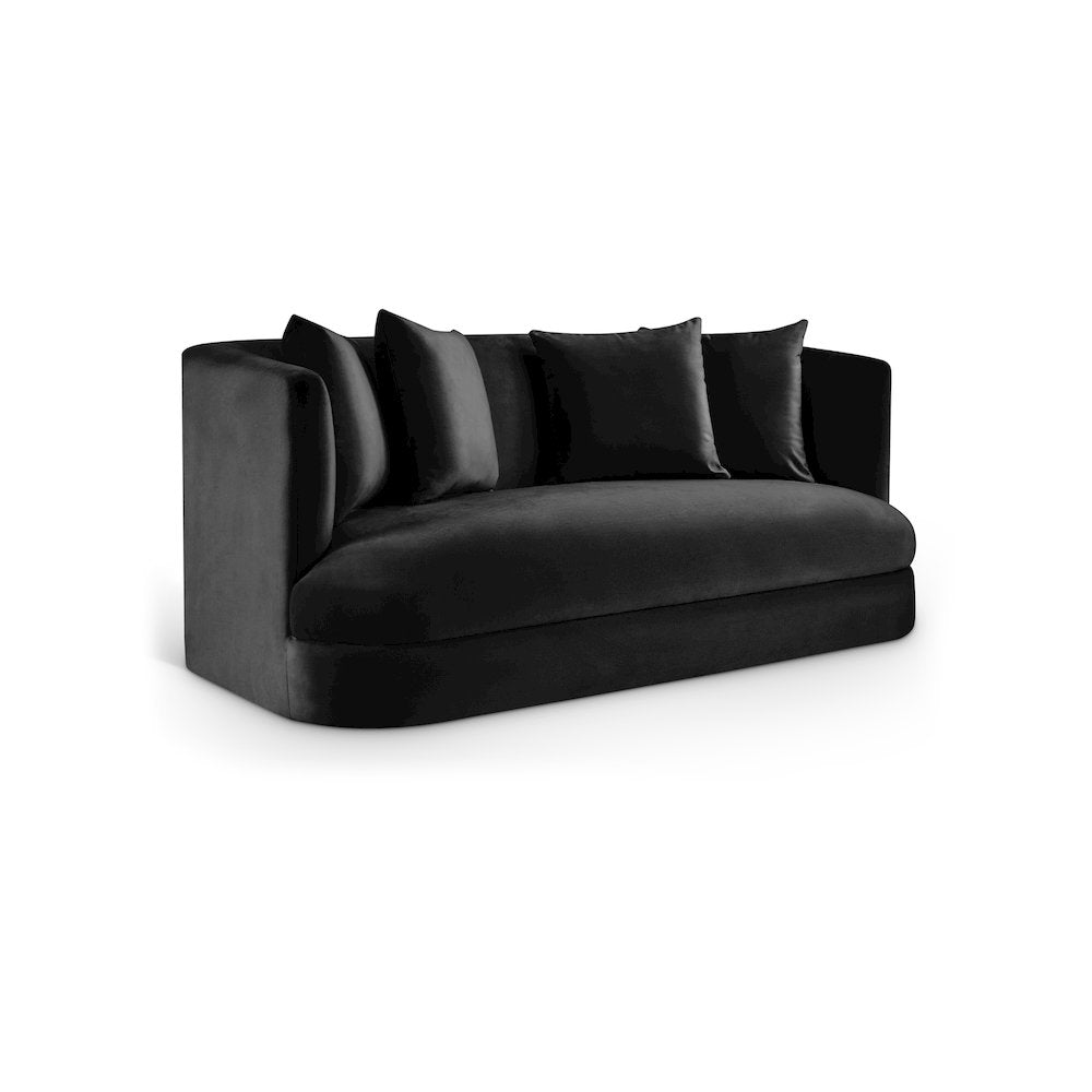 Alder Black Velvet Loveseat