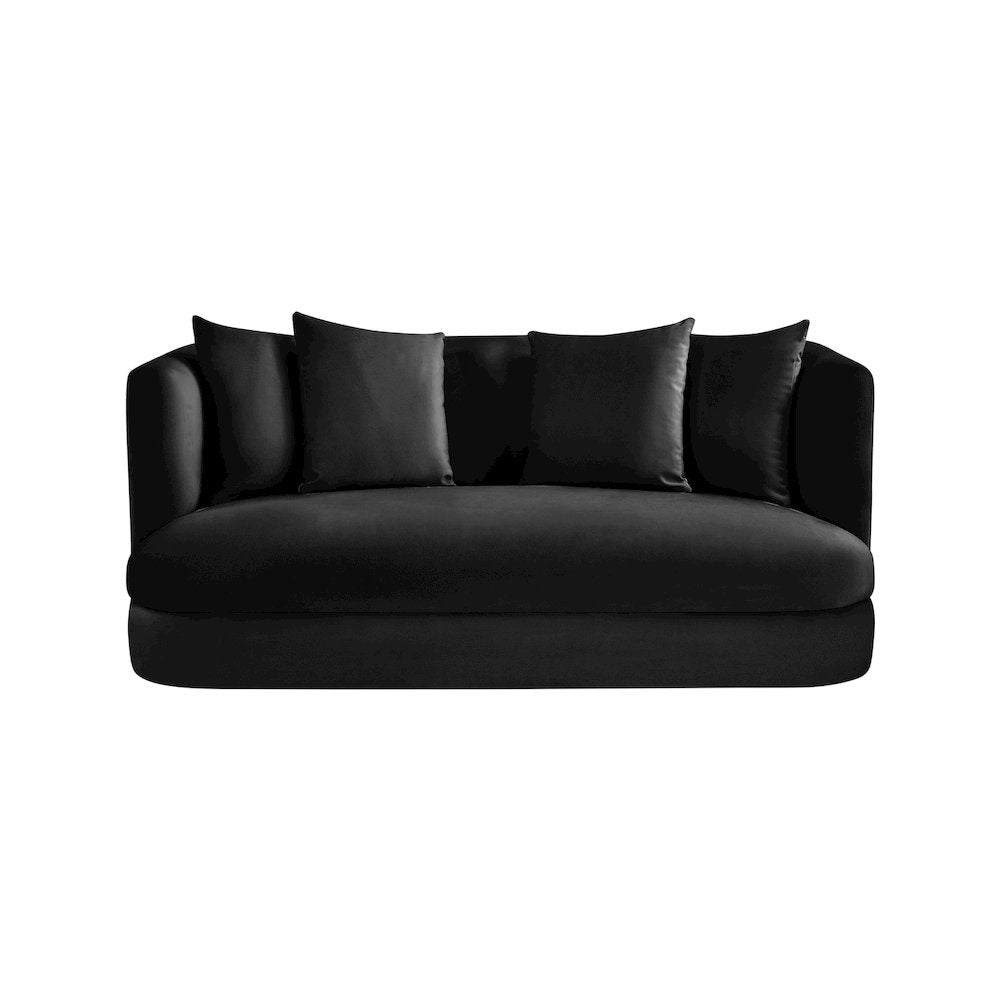 Alder Black Velvet Loveseat