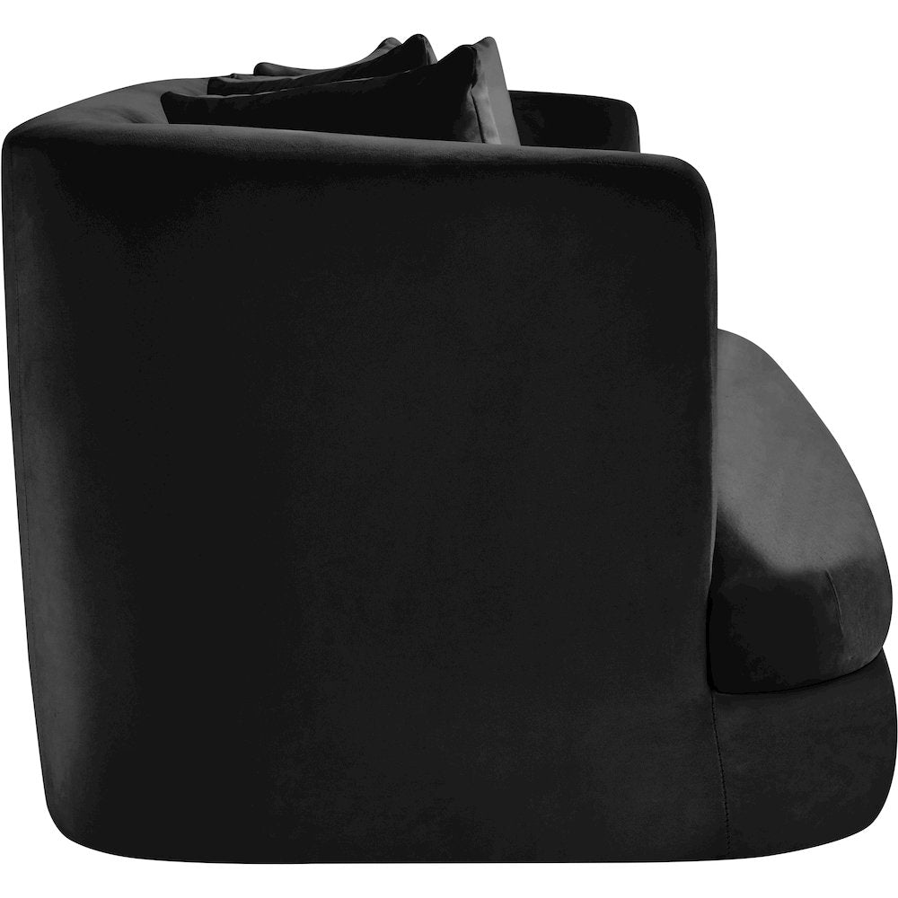 Alder Black Velvet Loveseat