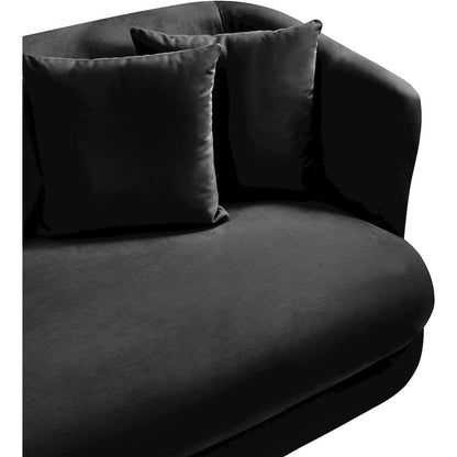 Alder Black Velvet Loveseat