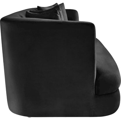 Alder Black Velvet Sofa