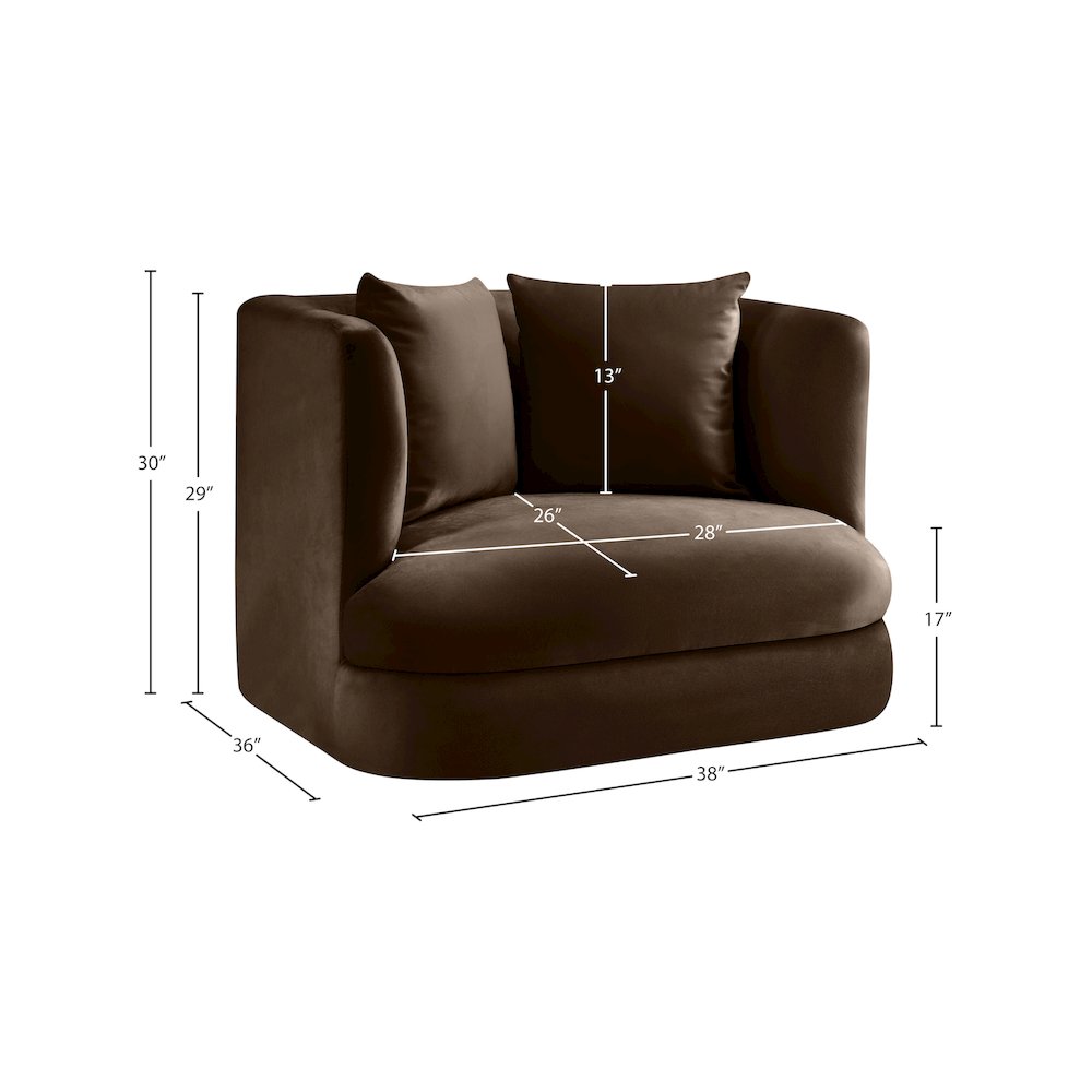 Alder Brown Velvet Chair