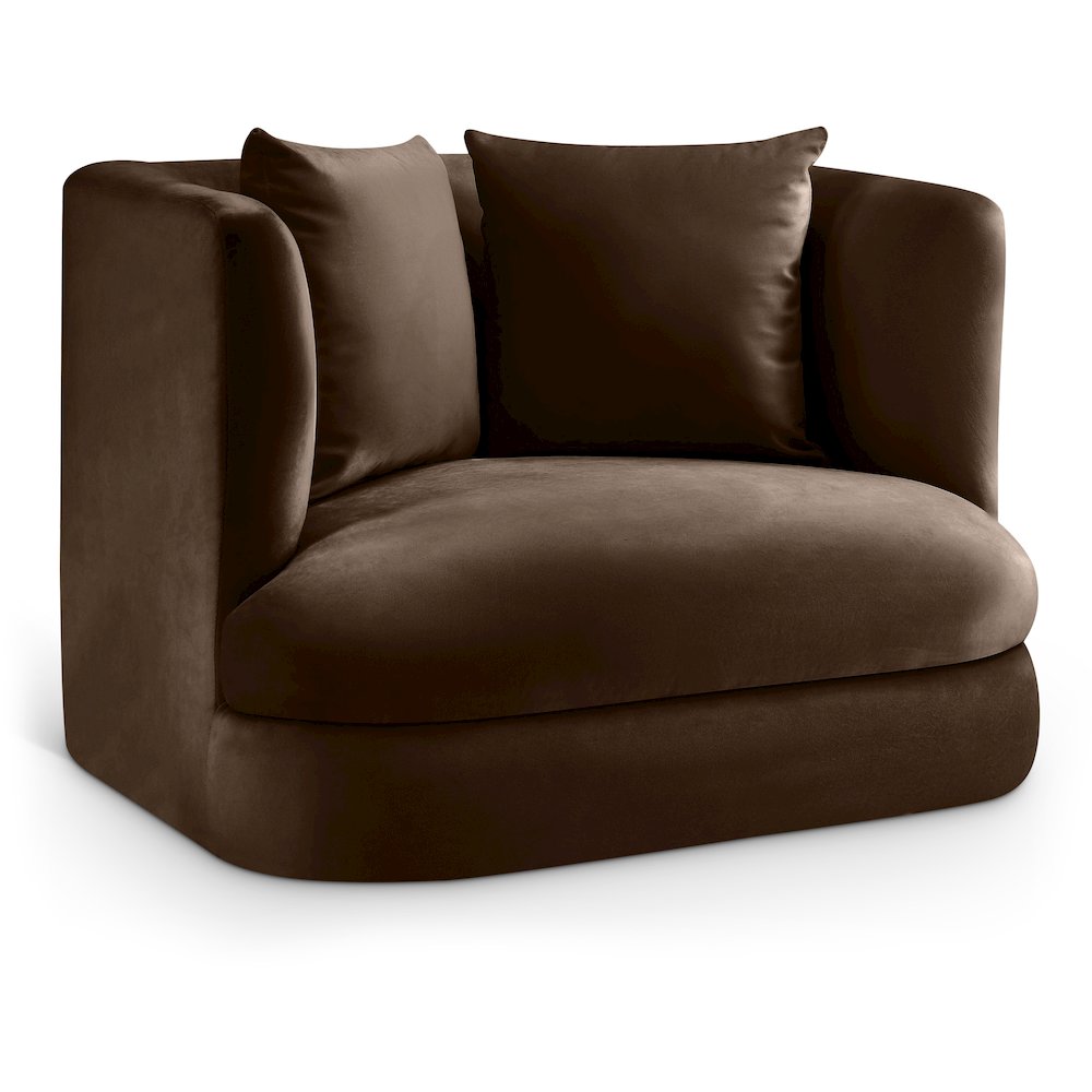 Alder Brown Velvet Chair