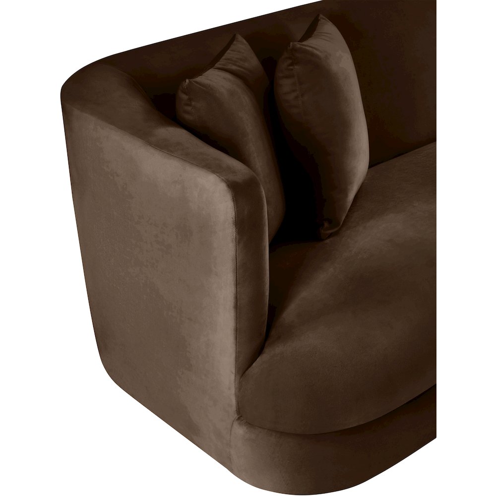 Alder Brown Velvet Loveseat