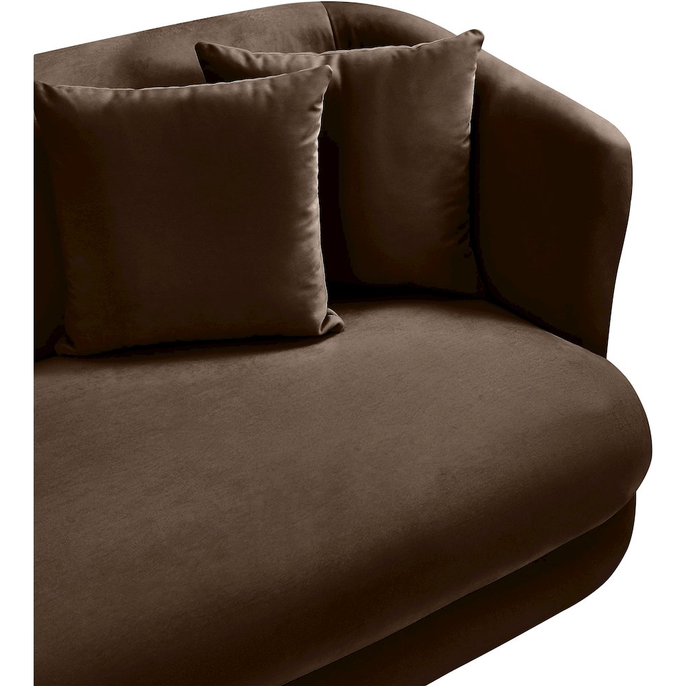 Alder Brown Velvet Loveseat