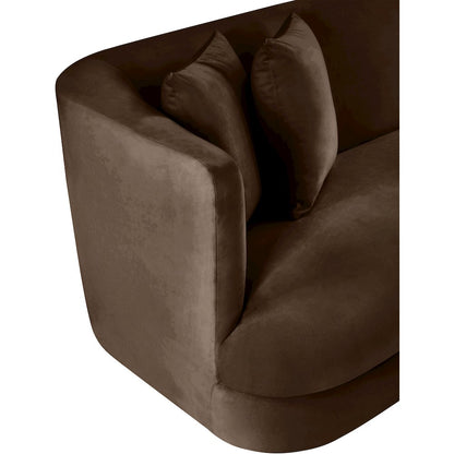 Alder Brown Velvet Sofa