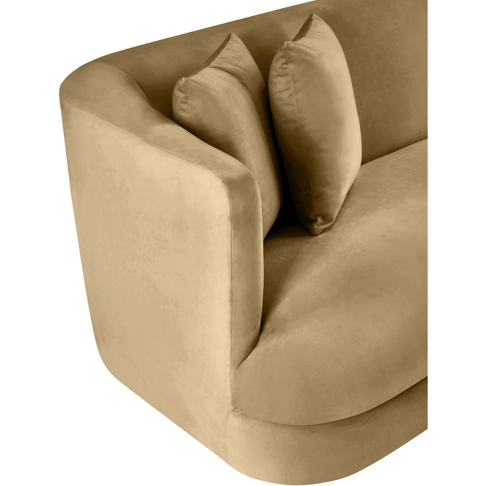 Alder Camel Velvet Sofa