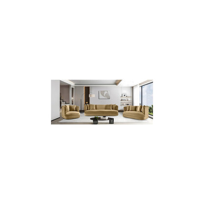 Alder Camel Velvet Sofa