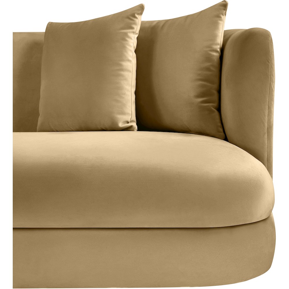 Alder Camel Velvet Sofa