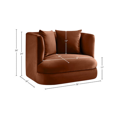 Alder Cognac Velvet Chair