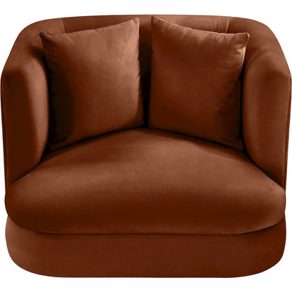 Alder Cognac Velvet Chair