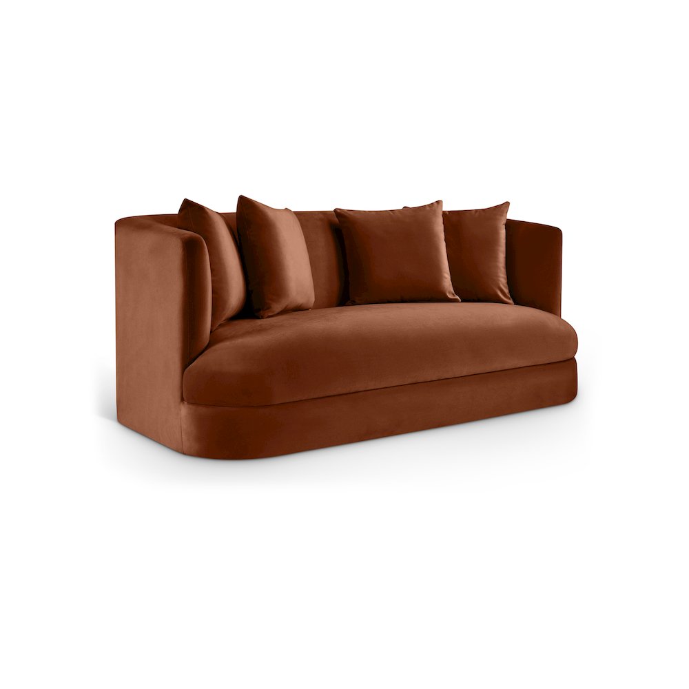 Alder Cognac Velvet Loveseat