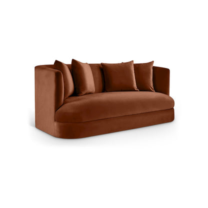 Alder Cognac Velvet Loveseat