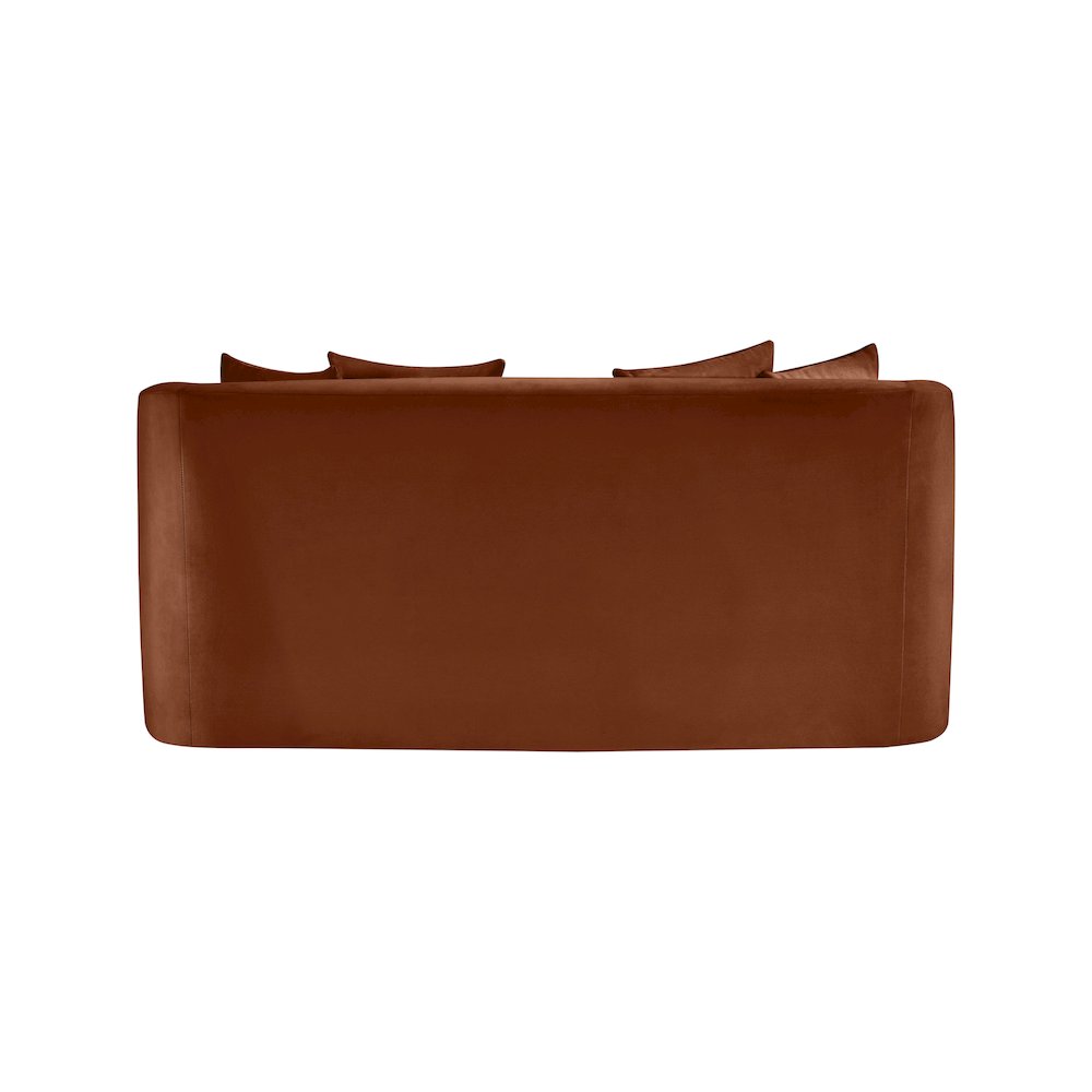 Alder Cognac Velvet Loveseat