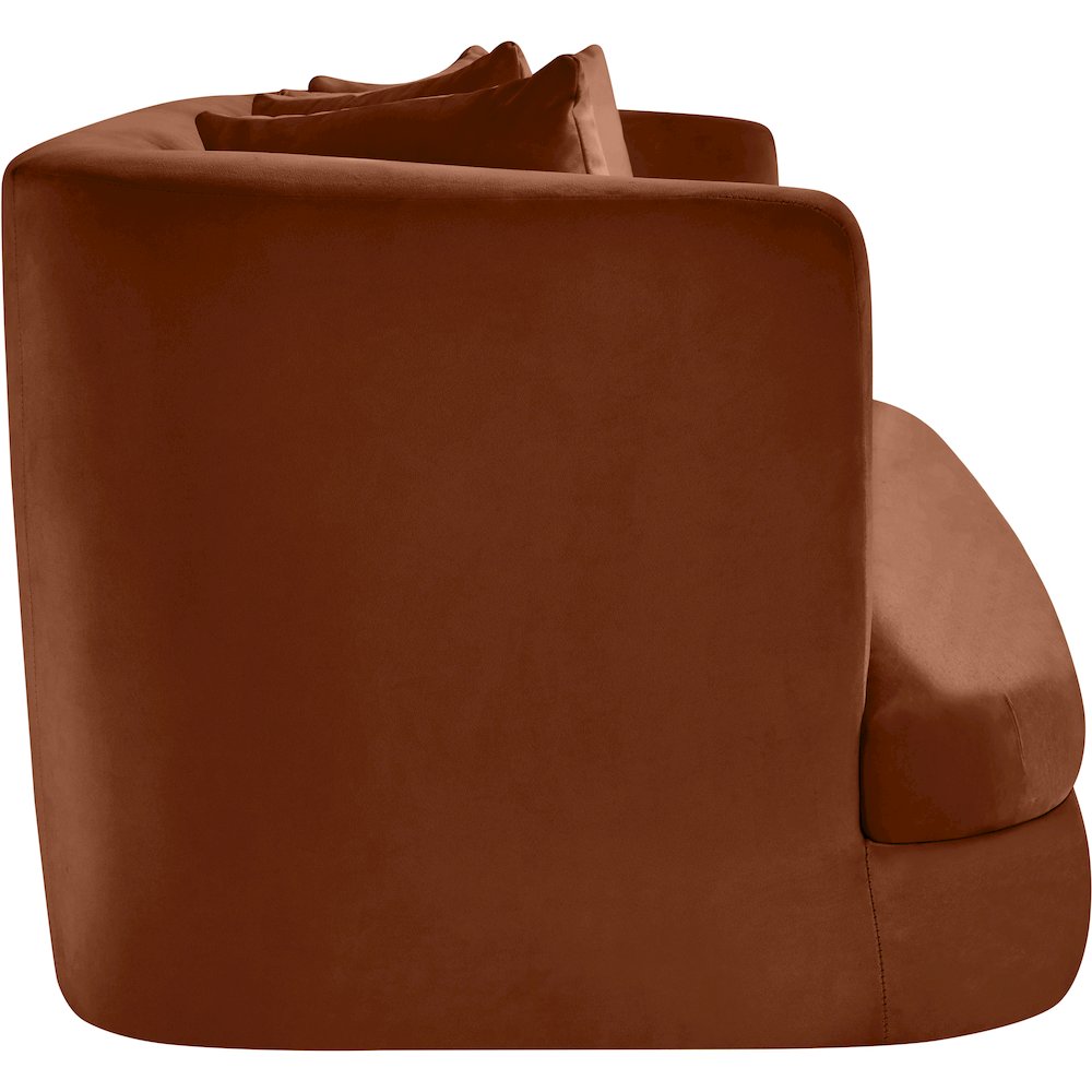 Alder Cognac Velvet Loveseat