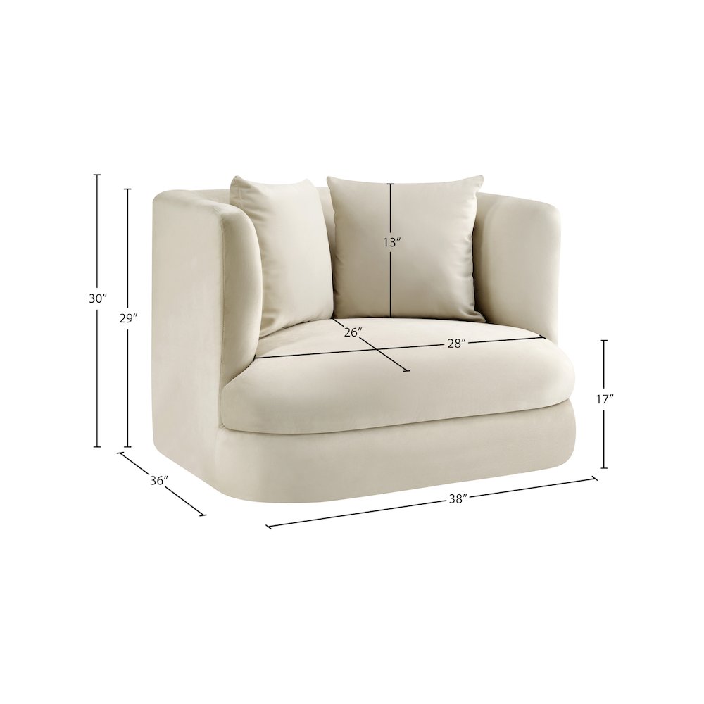 Alder Cream Velvet Chair