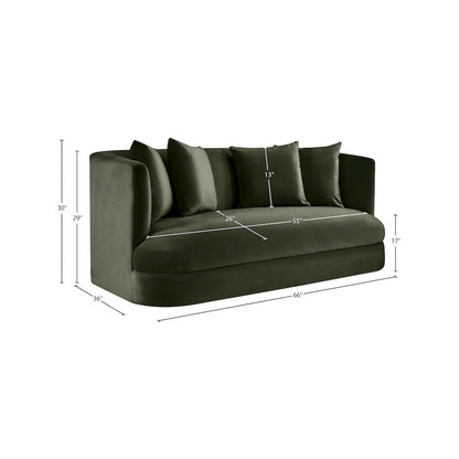 Alder Green Velvet Loveseat