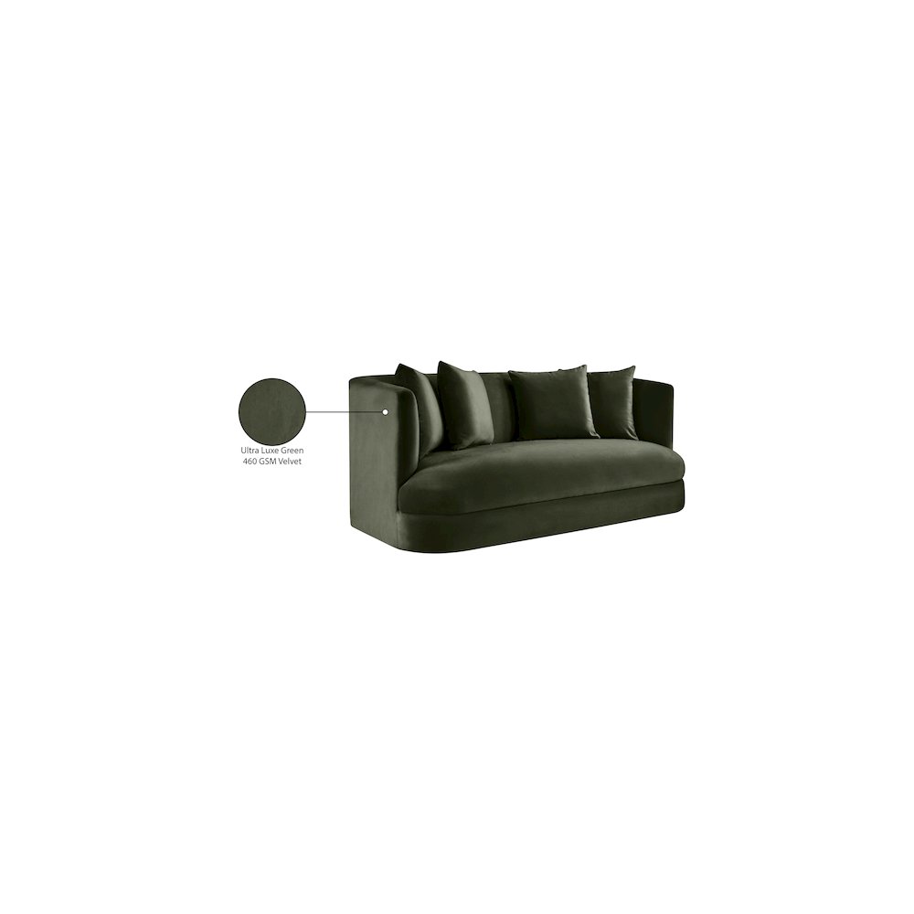 Alder Green Velvet Loveseat